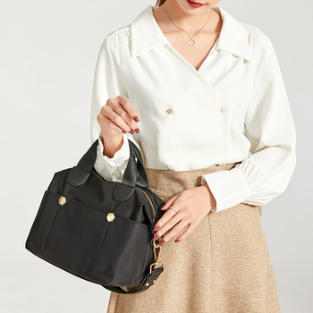 Geantă Tote din Oxford, stil urban minimalist, formă verticală pătrată, închidere cu fermoar