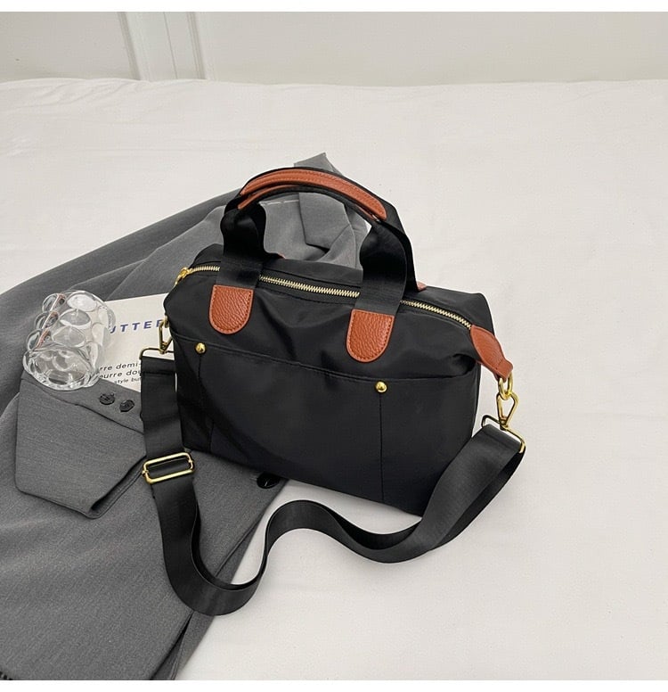 Geantă Tote din Oxford, stil urban minimalist, formă verticală pătrată, închidere cu fermoar