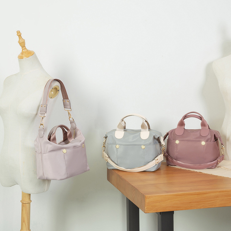 Geantă Tote din Oxford, stil urban minimalist, formă verticală pătrată, închidere cu fermoar