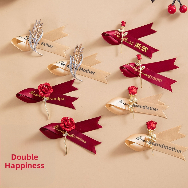 Chammit kāzu corsage komplekts līgavai un līgavainim; materiāls: cits; specifikācijas: 4213123; līgavas vedējiem, tēvam un mātei