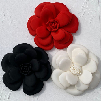 3D textil virág corsage, poliészter rost, női divat stílus, gyártási szám 25012, nyár 2025