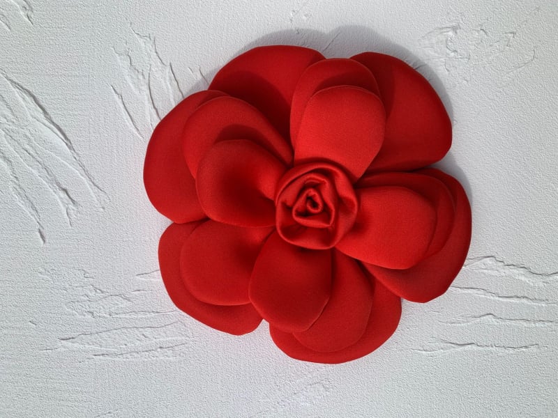 3D textil virág corsage, poliészter rost, női divat stílus, gyártási szám 25012, nyár 2025