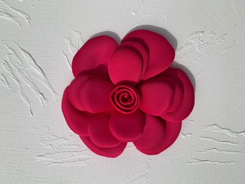 3D textil virág corsage, poliészter rost, női divat stílus, gyártási szám 25012, nyár 2025