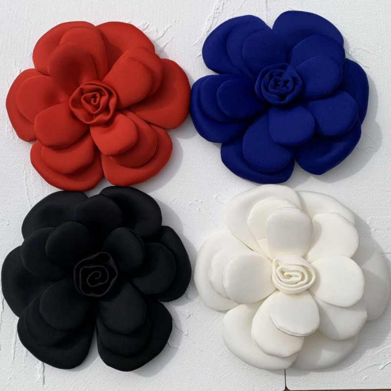 3D textil virág corsage, poliészter rost, női divat stílus, gyártási szám 25012, nyár 2025