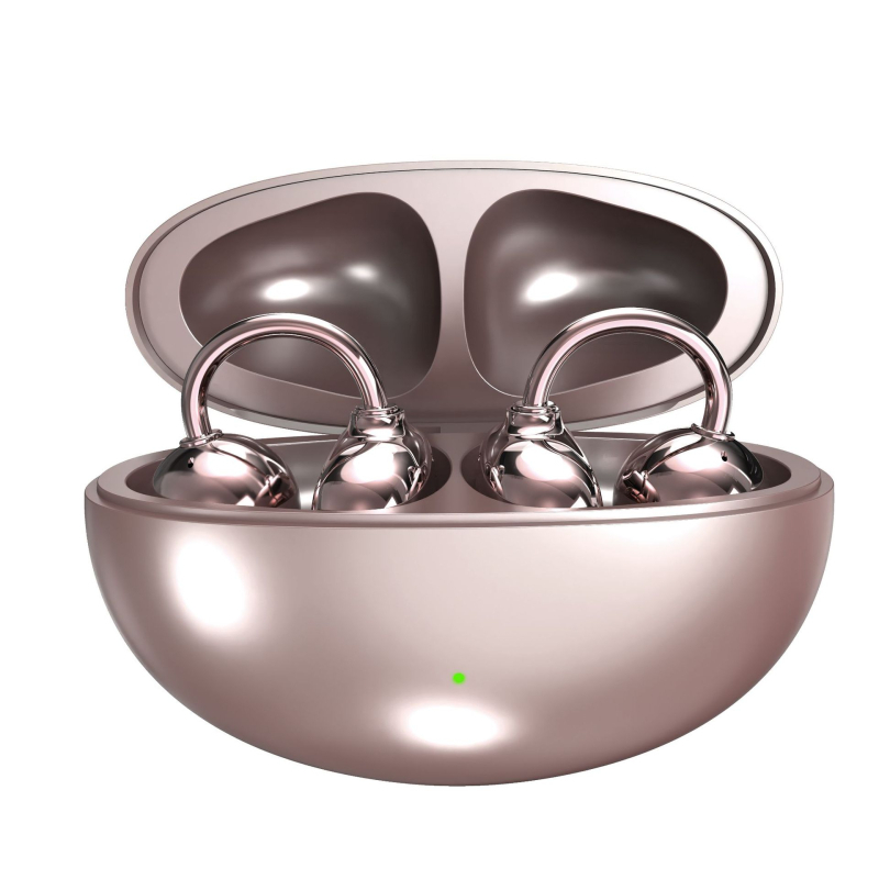 Cască Bluetooth clip-on cu conductivitate osoasă, design deschis pentru urechi, stereo bilateral, Bluetooth 6.0, autonomie 4–8 ore