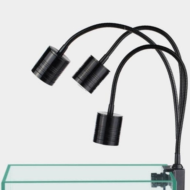 Trodijelni aluminijski zaslon za akvarij LED rasvjetu, set od tri dijela, model TN-T05, aluminij 6063, anodizirani završni sloj, COB-kompatibilno, snage 3W/5W/10W