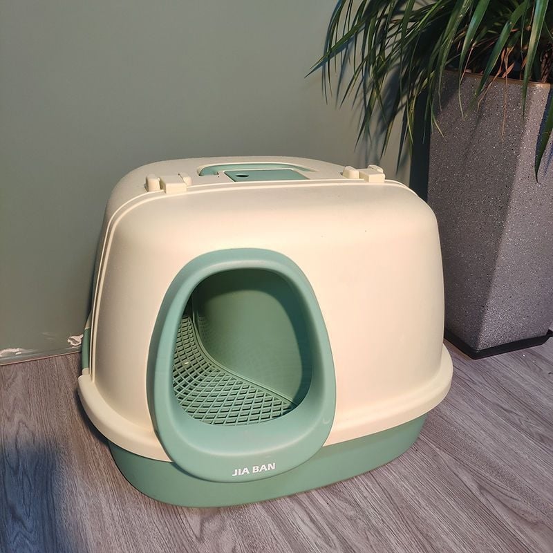 Коридорна напълно затворена котешка тава за пясък с дълъг канал и мирисоустойчив PVC