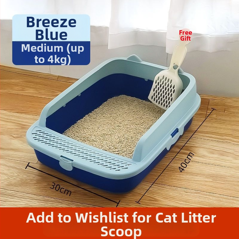 Коридорна напълно затворена котешка тава за пясък с дълъг канал и мирисоустойчив PVC