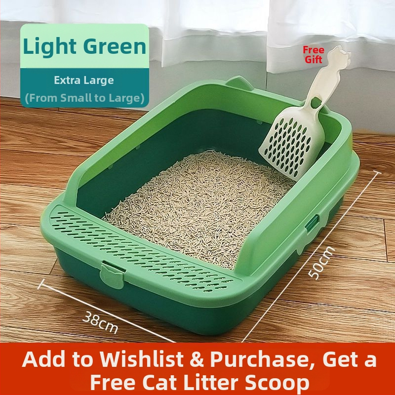 Коридорна напълно затворена котешка тава за пясък с дълъг канал и мирисоустойчив PVC