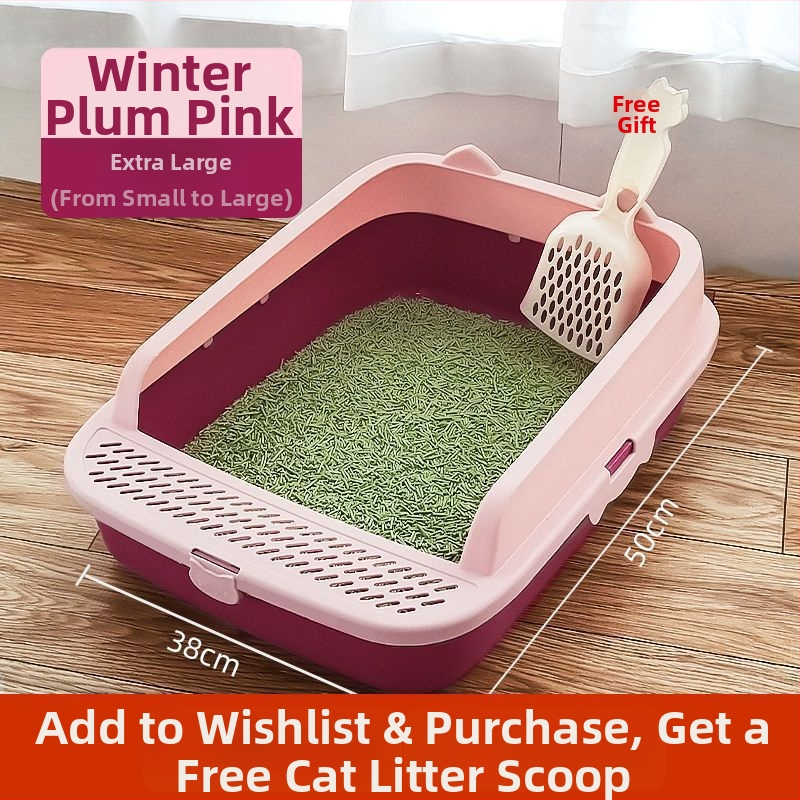 Коридорна напълно затворена котешка тава за пясък с дълъг канал и мирисоустойчив PVC