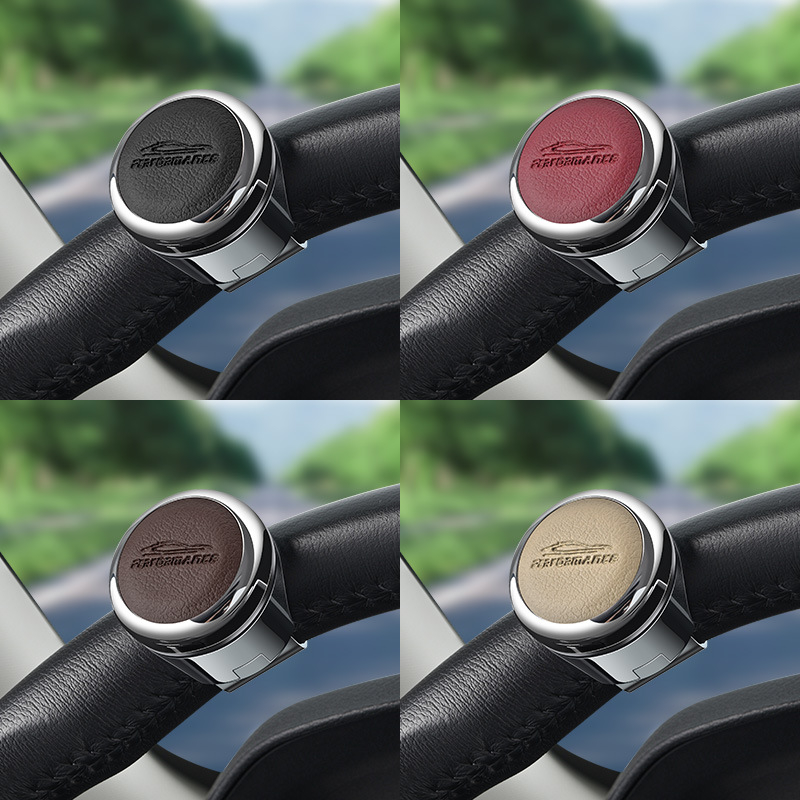 Vino Îmbunătățitor volan auto cu rulment din metal, carcasă acoperită cu piele; 190 g; compatibil cu mașini, SUV-uri și pickupuri