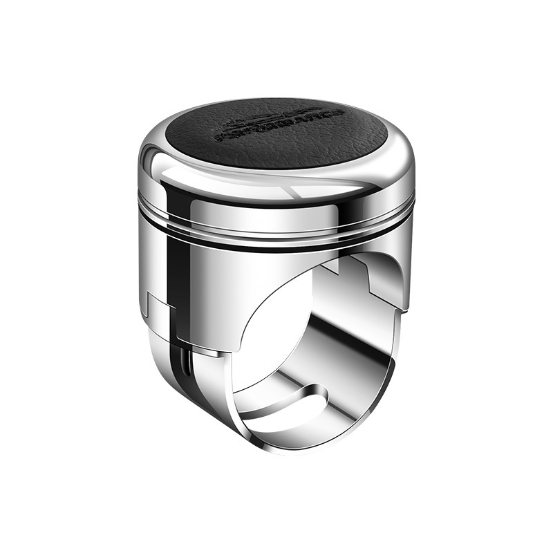 Vino Îmbunătățitor volan auto cu rulment din metal, carcasă acoperită cu piele; 190 g; compatibil cu mașini, SUV-uri și pickupuri