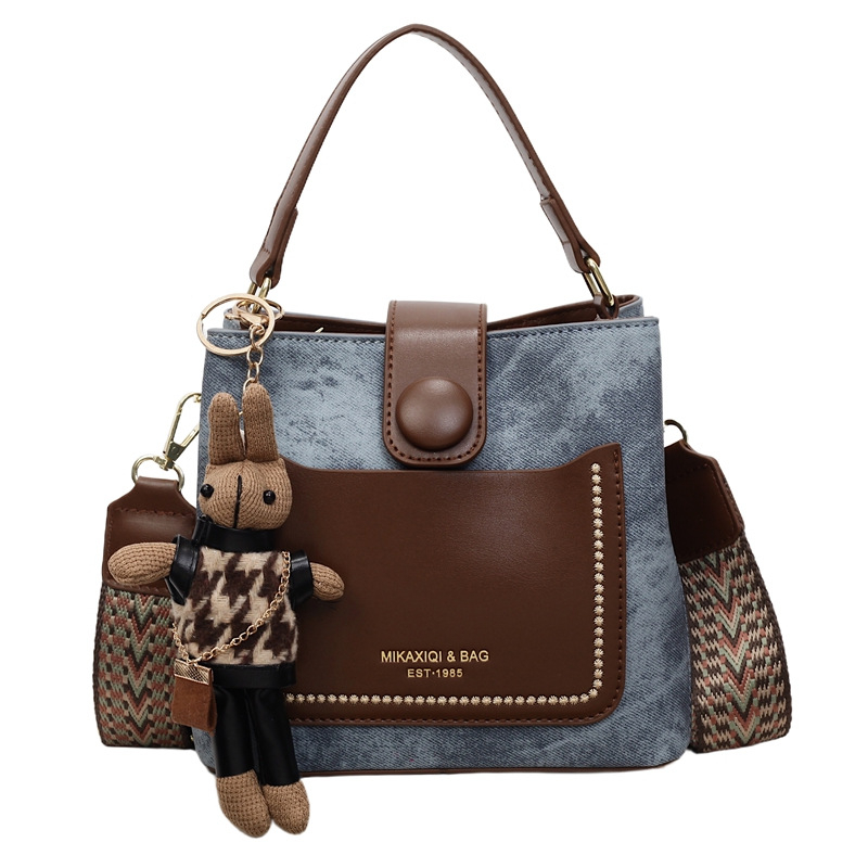 Geantă bucket din PU, stil urban minimalist, formă bucket, închidere cu fermoar, căptușeală poliester