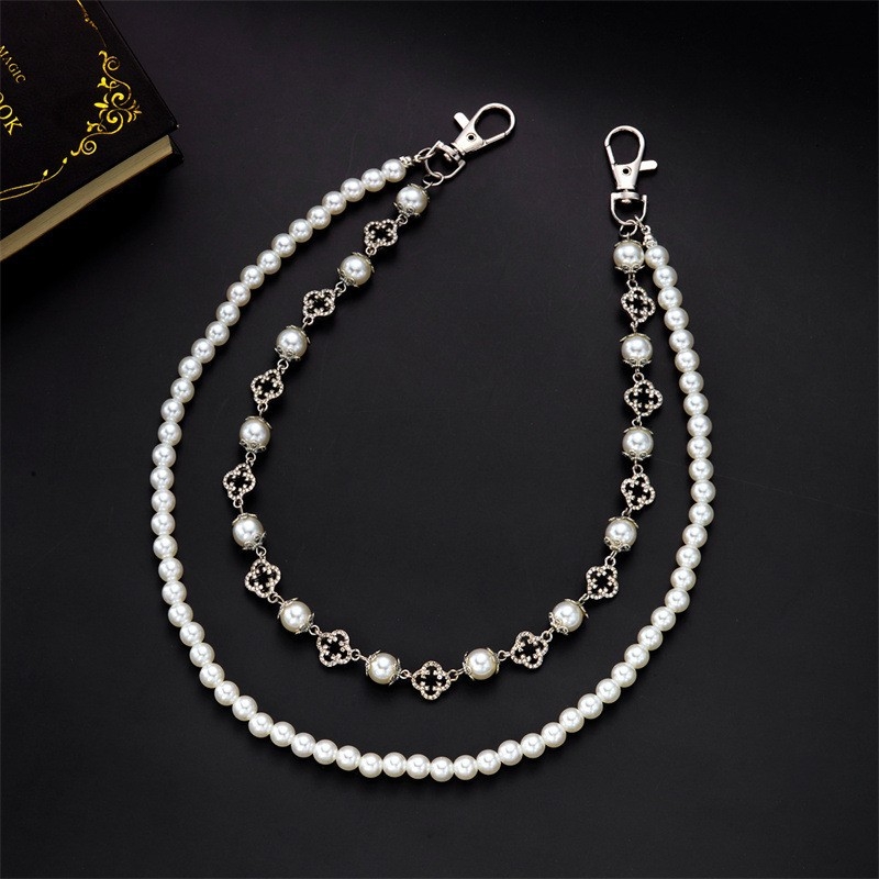 Sulamist taljeketi geomeetrilise unisex disainiga, rist ja tehislike pärlite briljantsed inkrustatsioonid naistele