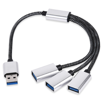 Divizor USB-C cu 3 porturi, USB 2.0, 480 Mbps, lungimi de cablu: 30 cm, 50 cm sau 1 m, Model H-111