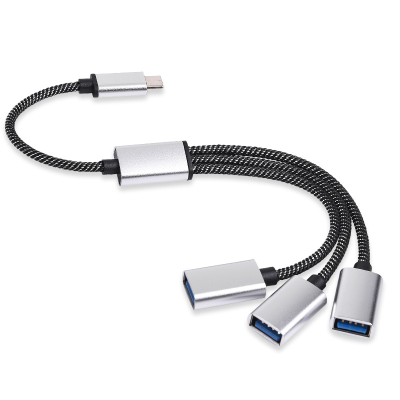 Divizor USB-C cu 3 porturi, USB 2.0, 480 Mbps, lungimi de cablu: 30 cm, 50 cm sau 1 m, Model H-111