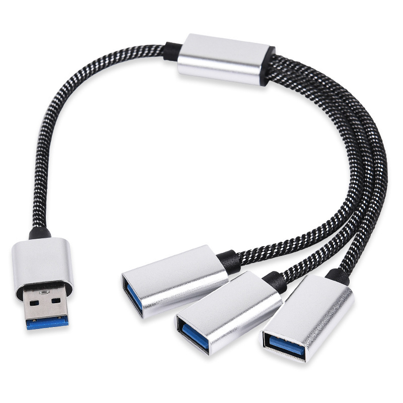 Divizor USB-C cu 3 porturi, USB 2.0, 480 Mbps, lungimi de cablu: 30 cm, 50 cm sau 1 m, Model H-111