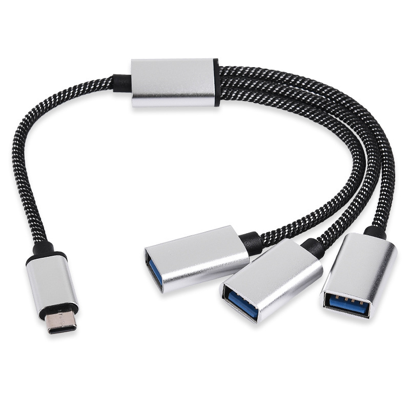 Divizor USB-C cu 3 porturi, USB 2.0, 480 Mbps, lungimi de cablu: 30 cm, 50 cm sau 1 m, Model H-111