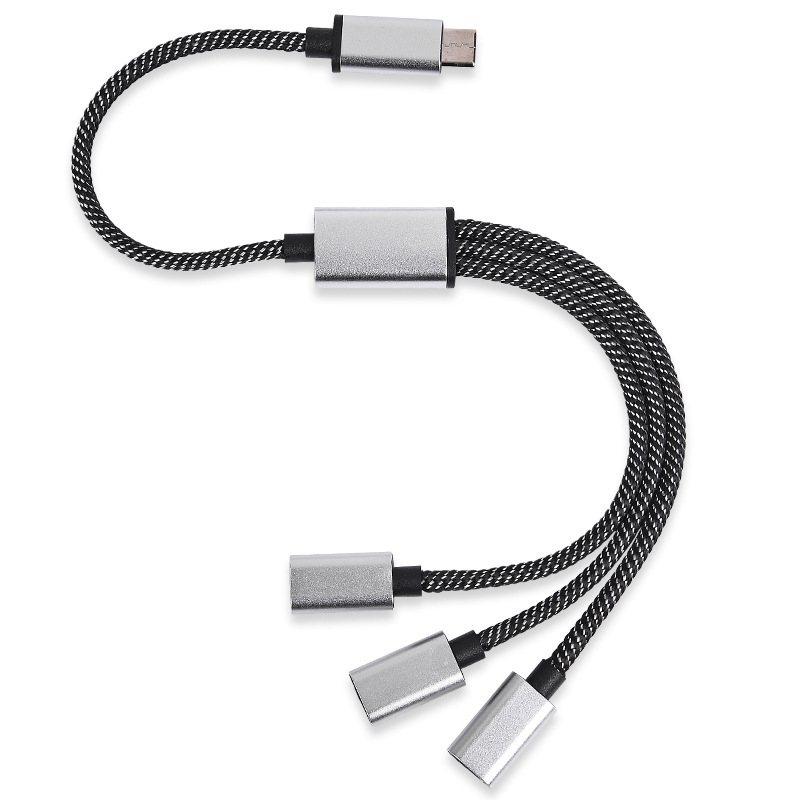 Divizor USB-C cu 3 porturi, USB 2.0, 480 Mbps, lungimi de cablu: 30 cm, 50 cm sau 1 m, Model H-111