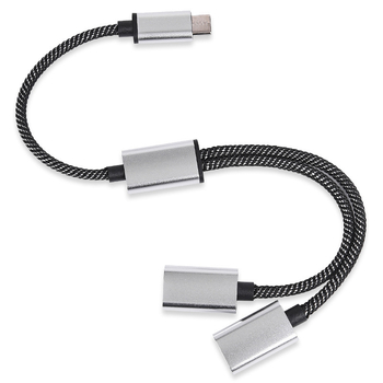 Hub USB-C cu 3 porturi USB 2.0, viteză 480 Mbps, alimentat prin bus, cablu 30 cm — Model A-15