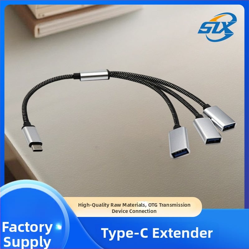 USB-C hub s 3 USB 2.0 porty, rýchlosť 480 Mbps, napájanie zo zbernice, kábel 30 cm — Model A-15