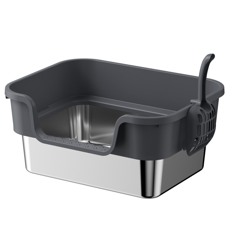 Котешка тоалетна кутия с горно влизане, открита конструкция, PP материал, Pebele марка, подходяща за котки до 7,5 кг