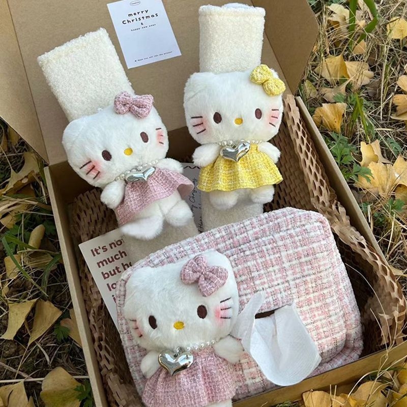 Xueyi Μαλακό προστατευτικό ώμου ζώνης ασφαλείας με σχέδιο γάτας-καρδιάς, εσωτερικό αυτοκινήτου