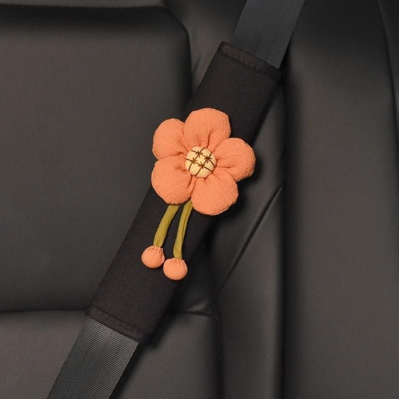 Poklopac za ramenski pojas automobila, motiv suncokret, mekan materijal Ice Silk
