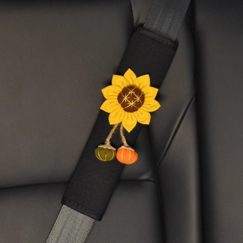 Poklopac za ramenski pojas automobila, motiv suncokret, mekan materijal Ice Silk