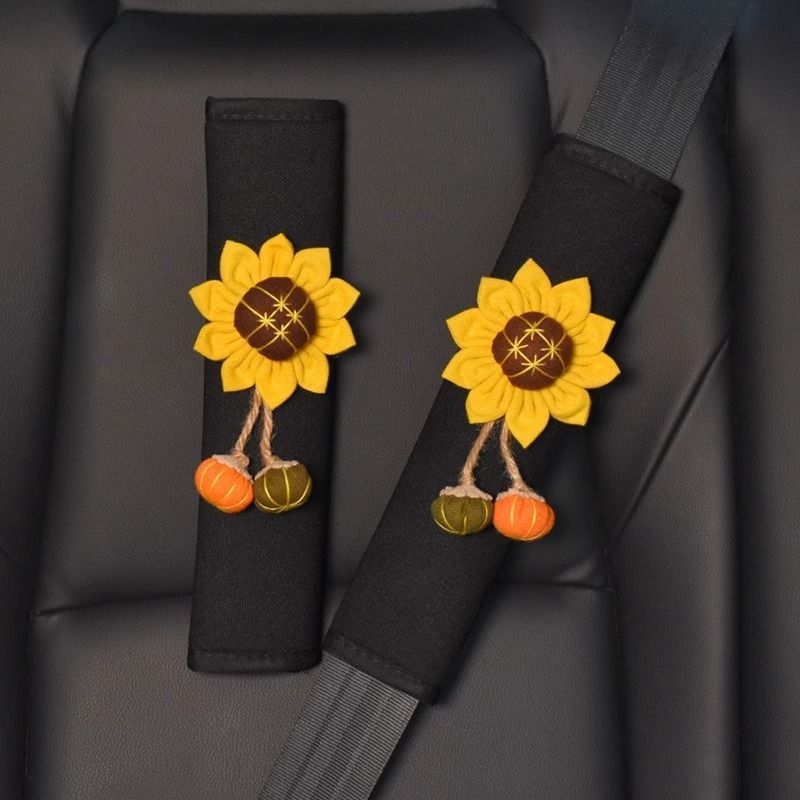 Poklopac za ramenski pojas automobila, motiv suncokret, mekan materijal Ice Silk