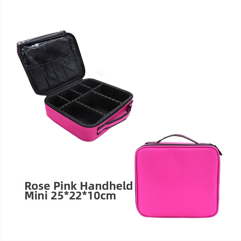 Козметична чанта за пътуване с висок капацитет, от Oxford плат, подплата полиестер, презрамка за рамо, кубична форма