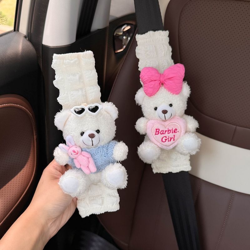 Προστατευτής ώμου ζώνης αυτοκινήτου – γλυκό σχέδιο αρκούδας, πολυεστέρας, Tirika, καταγωγή Ανχουϊ