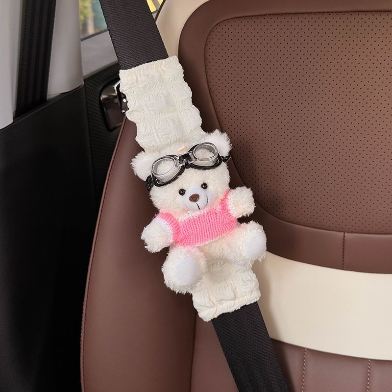 Προστατευτής ώμου ζώνης αυτοκινήτου – γλυκό σχέδιο αρκούδας, πολυεστέρας, Tirika, καταγωγή Ανχουϊ