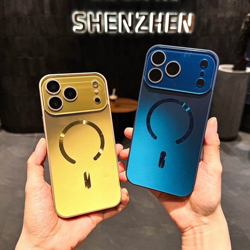 Carcasă de protecție pentru Apple, material acrilic, finisaj electroplacat, prindere magnetică, anti-derapaj, protecție la cădere