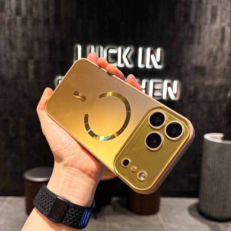 Carcasă de protecție pentru Apple, material acrilic, finisaj electroplacat, prindere magnetică, anti-derapaj, protecție la cădere