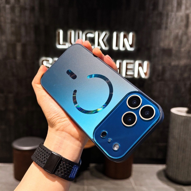 Carcasă de protecție pentru Apple, material acrilic, finisaj electroplacat, prindere magnetică, anti-derapaj, protecție la cădere