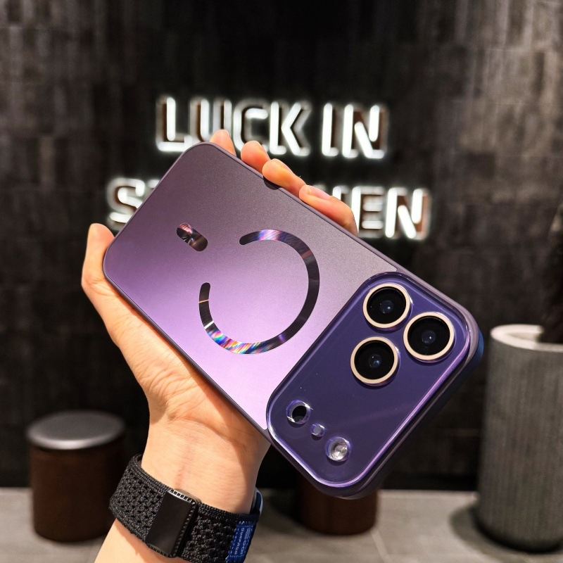 Carcasă de protecție pentru Apple, material acrilic, finisaj electroplacat, prindere magnetică, anti-derapaj, protecție la cădere