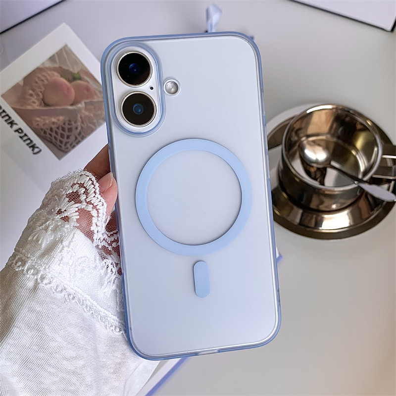 Carcasă pentru iPhone — PC transparent, finisaj mat, design magnetic (PC material, finisaj mat, magnetic, anti-cadere, anti-amprente)