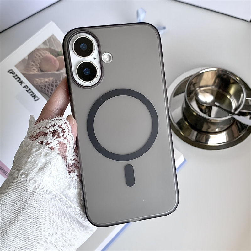 Carcasă pentru iPhone — PC transparent, finisaj mat, design magnetic (PC material, finisaj mat, magnetic, anti-cadere, anti-amprente)