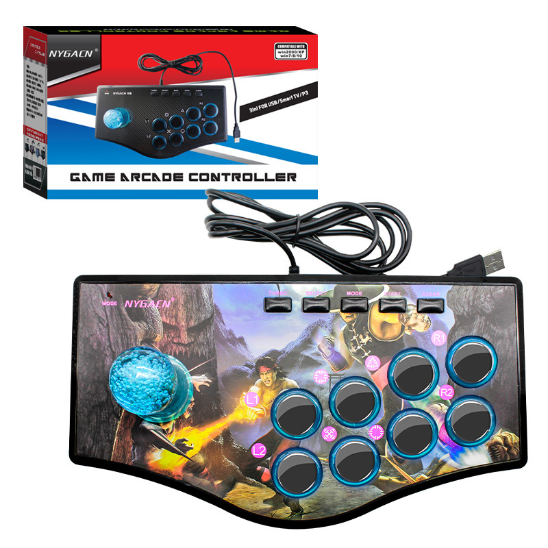 Аркадно USB джойстик за игри NYGACN Rocker – съвместим с Android и PC, вибрация, OEM настройка