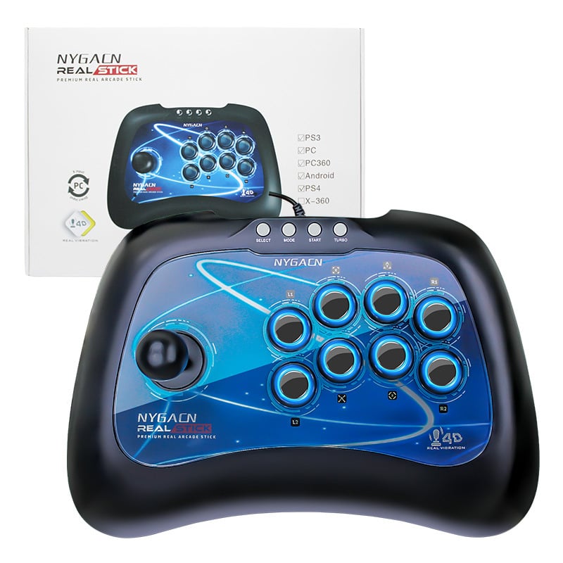 Аркадно USB джойстик за игри NYGACN Rocker – съвместим с Android и PC, вибрация, OEM настройка