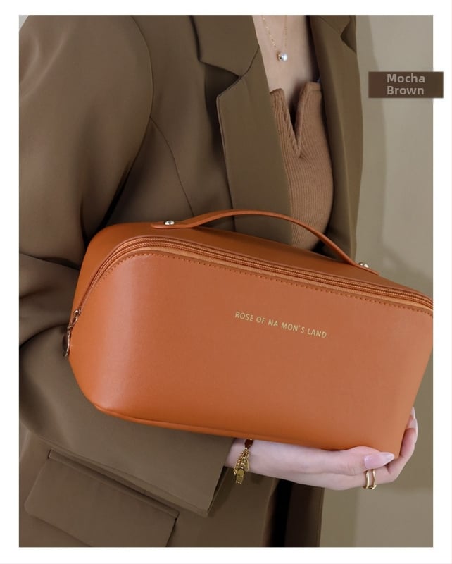 PU кожена козметична чанта с геометричен модел, закопчаване с цип, унисекс, чанта за съхранение за ежедневна употреба