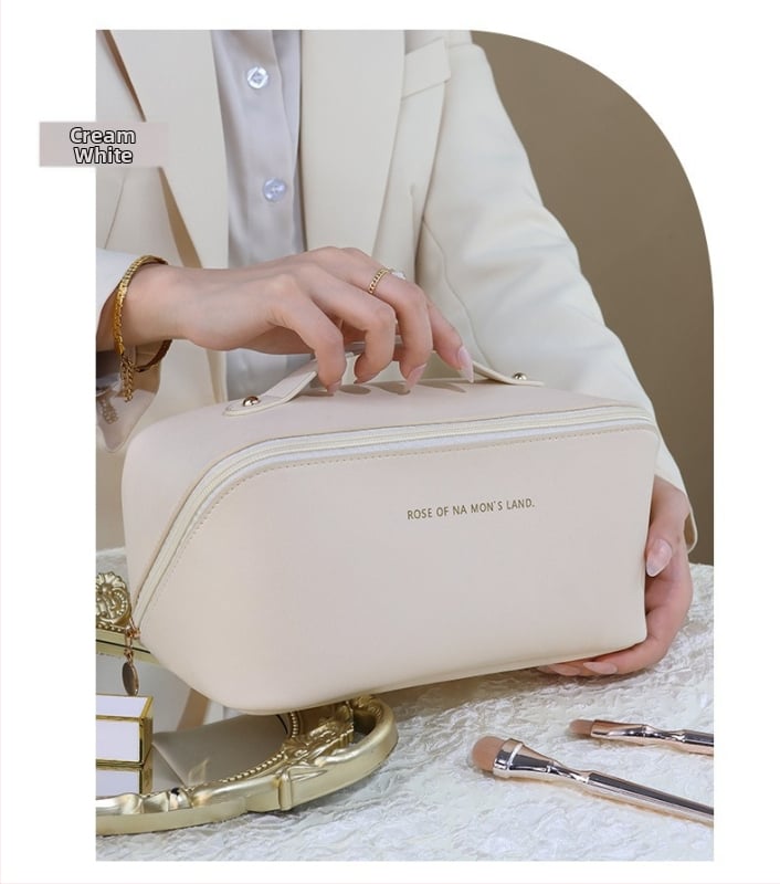 PU кожена козметична чанта с геометричен модел, закопчаване с цип, унисекс, чанта за съхранение за ежедневна употреба