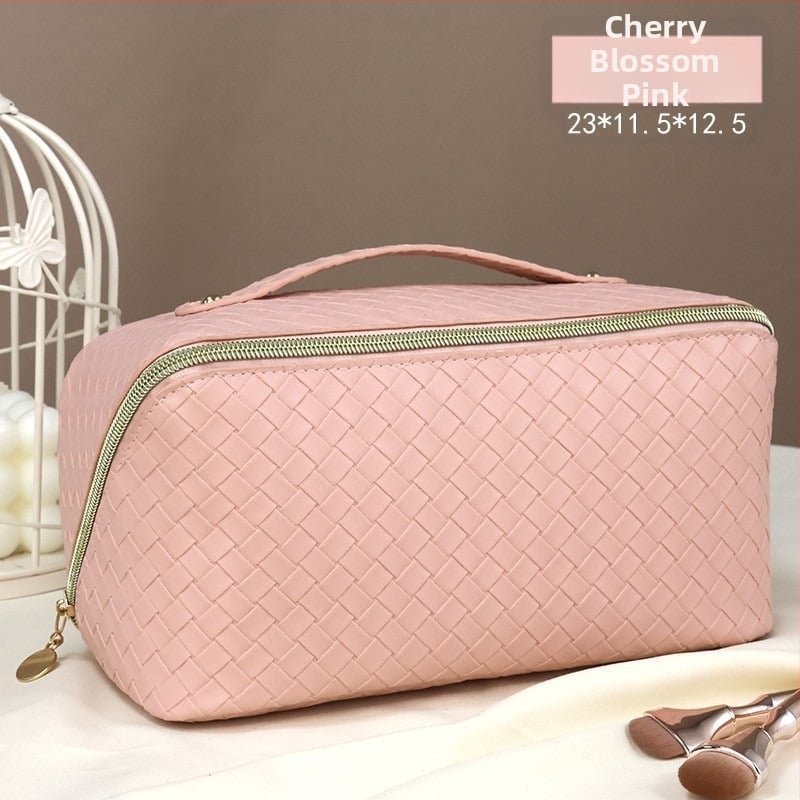 PU кожена козметична чанта с геометричен модел, закопчаване с цип, унисекс, чанта за съхранение за ежедневна употреба