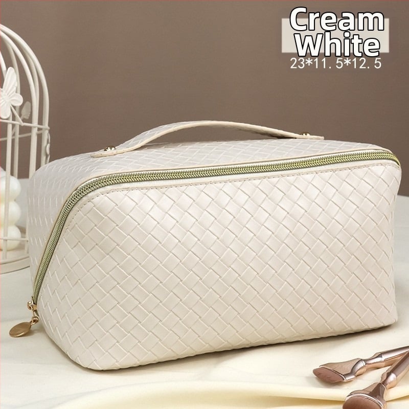 PU кожена козметична чанта с геометричен модел, закопчаване с цип, унисекс, чанта за съхранение за ежедневна употреба