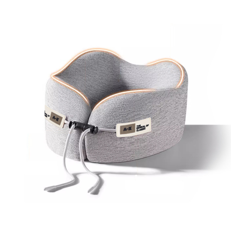 Pernă de călătorie în formă U, cu spumă cu memorie, revenire lentă, nucleu din fibre de poliester