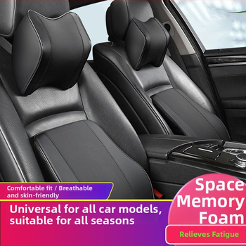 Auto galvas balsts un jostas atbalsts ar memory foam — Mākslīgā āda, Visu sezonu, Piemērots visiem automobiļiem, Vienkāršs stils
