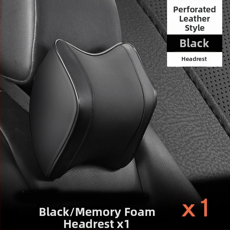 Auto galvas balsts un jostas atbalsts ar memory foam — Mākslīgā āda, Visu sezonu, Piemērots visiem automobiļiem, Vienkāršs stils