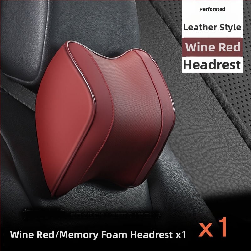 Auto galvas balsts un jostas atbalsts ar memory foam — Mākslīgā āda, Visu sezonu, Piemērots visiem automobiļiem, Vienkāršs stils