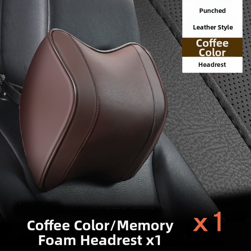 Auto galvas balsts un jostas atbalsts ar memory foam — Mākslīgā āda, Visu sezonu, Piemērots visiem automobiļiem, Vienkāršs stils